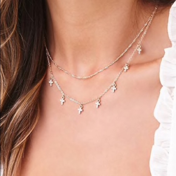 Jewelry - 3/$30 Elena Cross Charm Necklace